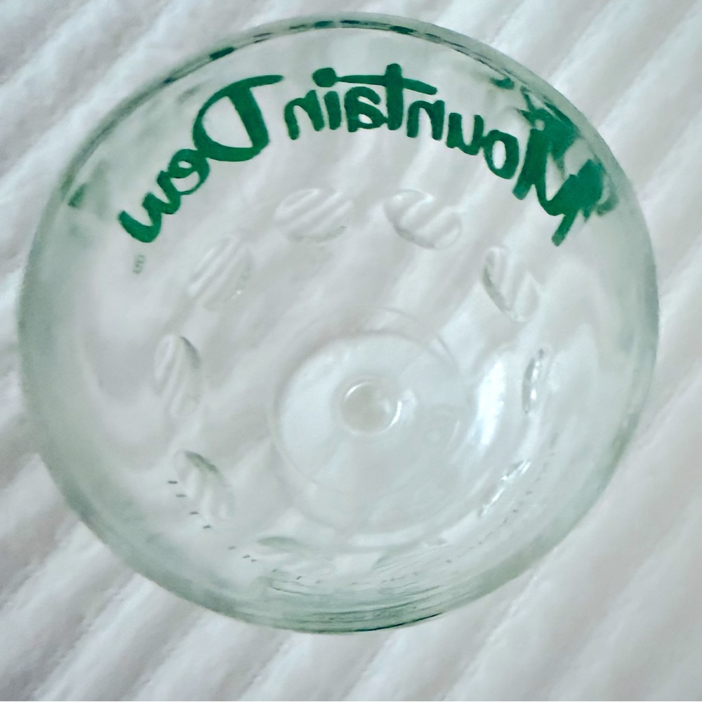 Vintage Mountain Dew Glass Goblet 1970s Clear Green It’llnTickle Your Innards - Picture 4 of 5